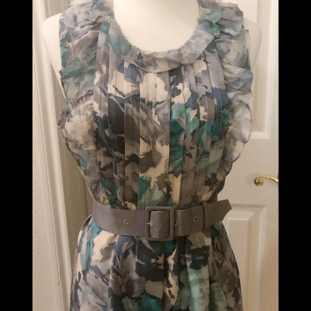 Rebecca Taylor fit and flare floral belted dress